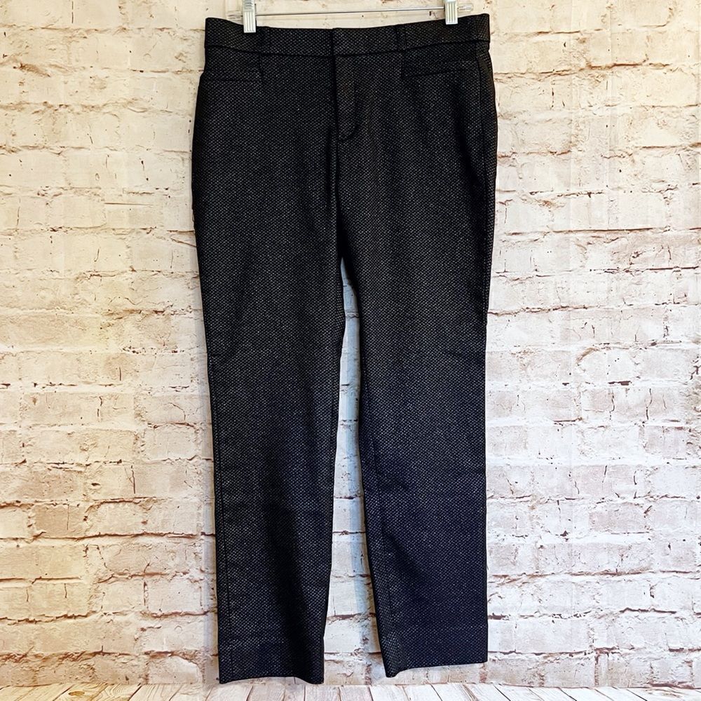 Banana Republic Sloan gunmetal metallic ankle pants